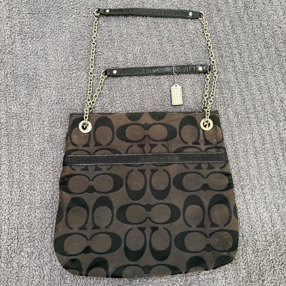 🔥 Coach Signature Canvas Chain Shoulder Bag